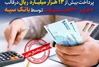 پرداخت بیش از 12 هزار میلیارد ریال تسهیلات توسط بانک سپه