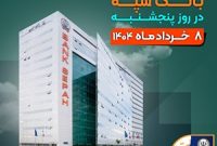 لیست شعب کشیک بانک سپه در روز پنجشنبه هشتم خردادماه